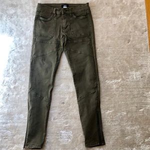 Olive Green Urban Outfitters BDG Moto Jeans Sz 24
